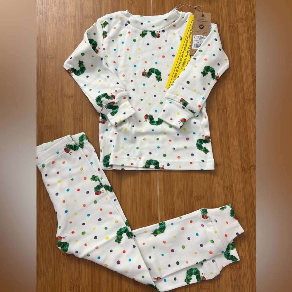 L’ovedBaby Caterpillar - Kids' Organic PJ Set, 18-24 Months